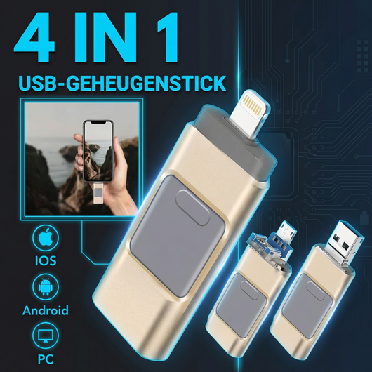 FlashVault™ - 4-in-1 USB Opslag voor iPhone, iPad, Android & PC - 2
